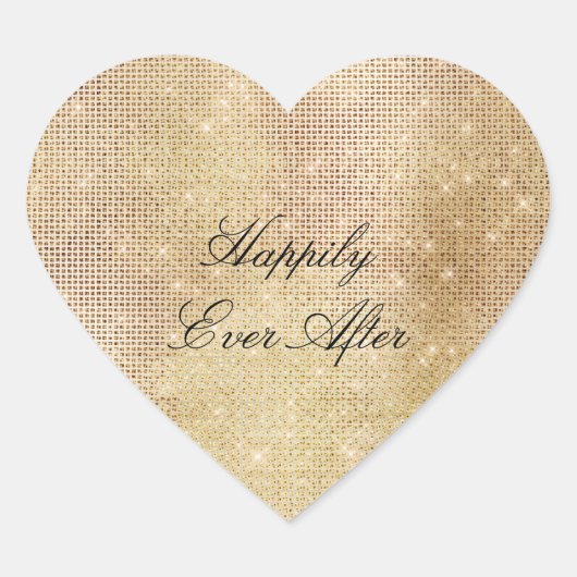 Glam Gold Sparkle Herz-Aufkleber (Vorderseite)