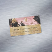 Glam Gold Sparkle Pink Black Cowhide Magnetische Visitenkarte (Beispiel)