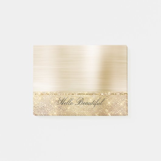 Glam Gold Sparkle Post-it Klebezettel (Vorderseite)