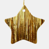 Glam Gold Sparkle Stripes Wedding Keramik Ornament (Vorne)