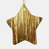 Glam Gold Sparkle Stripes Wedding Keramik Ornament (Links)