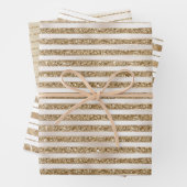 Glam Gold Streifen Geschenkpapier Set (Beispiel)