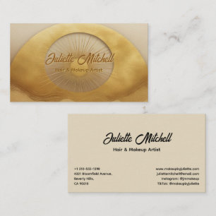 Glam Gold Sunburst Frisuren- und Visagisten-Auswei Visitenkarte