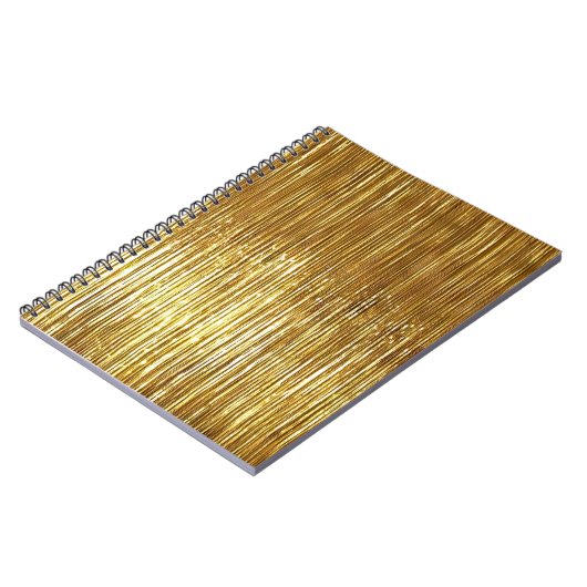Glam Gold Tinsel Stripes Notizblock (Linke Seite)