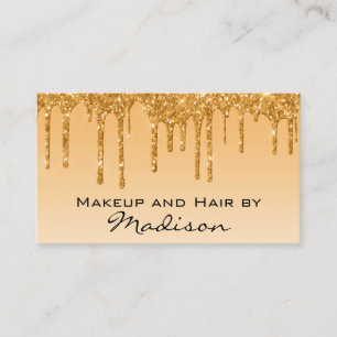 Glam Gold tropfender Glitter Makeup-Artist Visitenkarte