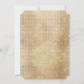Glam Gold Tropical Blätter Sparkle Wedding Einladung (Rückseite)
