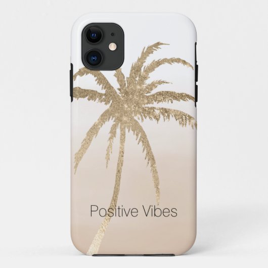 Glam Gold Tropical Palm ombre Case-Mate iPhone Hülle (Rückseite)