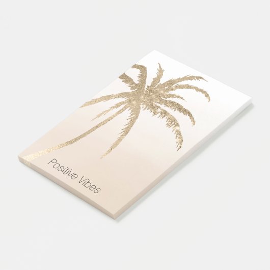 Glam Gold Tropical Palm ombre Post-it Klebezettel (angewinkelt)