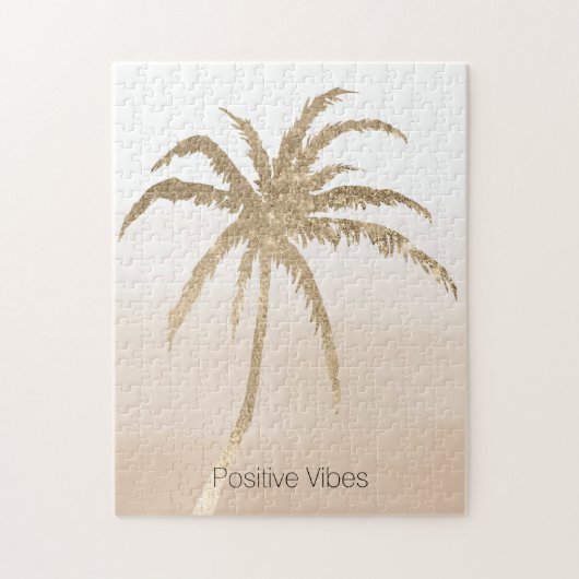Glam Gold Tropical Palm ombre Puzzle (Vertikal)