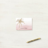 Glam Gold Tropical Palm Pink ombre Post-it Klebezettel (Auf Schreibtisch)