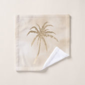 Glam Gold Tropical Palm Tree Ombre             Badhandtuch Set (Waschlappen)