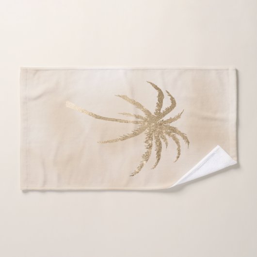 Glam Gold Tropical Palm Tree Ombre Badhandtuch Set (Handtuch)