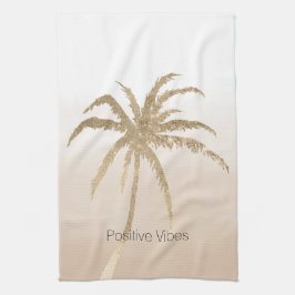 Glam Gold Tropical Palm Tree Ombre Geschirrtuch