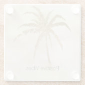 Glam Gold Tropical Palm Tree Ombre Glasuntersetzer (Rückseite)