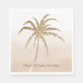 Glam Gold Tropical Palm Tree Ombre Serviette (Vorderseite)