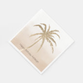 Glam Gold Tropical Palm Tree Ombre Serviette (Ecke)