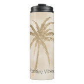 Glam Gold Tropical Palm Tree Ombre Thermosbecher (Vorderseite)