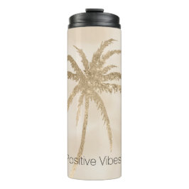 Glam Gold Tropical Palm Tree Ombre Thermosbecher