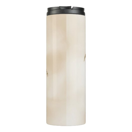 Glam Gold Tropical Palm Tree Ombre Thermosbecher (Rückseite)