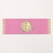 Glam Gold Turtle Stars auf Pink Yoga Mat Yogamatte (Rückseite (Horizontal))