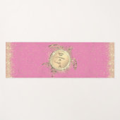Glam Gold Turtle Stars auf Pink Yoga Mat Yogamatte (Vorderseite (Horizontal))