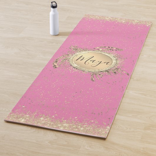 Glam Gold Turtle Stars auf Pink Yoga Mat Yogamatte (Beispiel)