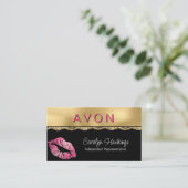 Glam Gold und Black Independent Rep Avon Visitenkarte (Stehend Vorderseite)