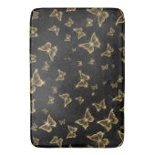 Glam Gold und schwarze Schmetterlinge Muster Badematte (Vorderseite Vertikal)