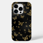 Glam Gold und schwarze Schmetterlinge Muster Case-Mate iPhone Hülle (Rückseite)