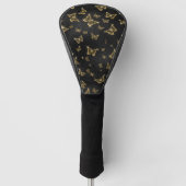 Glam Gold und schwarze Schmetterlinge Muster Golf Headcover (Vorderseite)