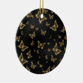 Glam Gold und schwarze Schmetterlinge Muster Keramik Ornament (Rechts)