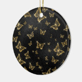 Glam Gold und schwarze Schmetterlinge Muster Keramik Ornament (Links)
