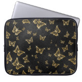 Glam Gold und schwarze Schmetterlinge Muster Laptopschutzhülle (Vorderseite)