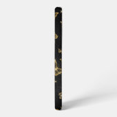 Glam Gold und schwarze Schmetterlinge Muster Samsung Galaxy Hülle (Linke Seite)