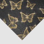 Glam Gold und schwarze Schmetterlinge Muster Seidenpapier (Detail)