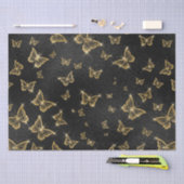 Glam Gold und schwarze Schmetterlinge Muster Seidenpapier (Handwerk)