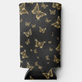 Glam Gold und schwarze Schmetterlinge Muster Selters Dosenkühler (Vorderseite)