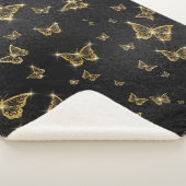 Glam Gold und schwarze Schmetterlinge Muster Sherpadecke (3/4)