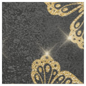 Glam Gold und schwarze Schmetterlinge Muster Stoff (Nahaufnahme)