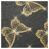 Glam Gold und schwarze Schmetterlinge Muster Stoff (Muster)