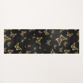 Glam Gold und schwarze Schmetterlinge Muster Yogamatte (Rückseite (Horizontal))