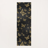 Glam Gold und schwarze Schmetterlinge Muster Yogamatte (Rückseite)
