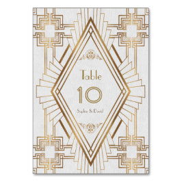 Glam Gold und White Great Gatsby Tischnummer