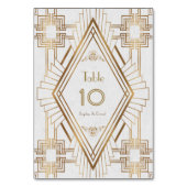 Glam Gold und White Great Gatsby Tischnummer (Rückseite)