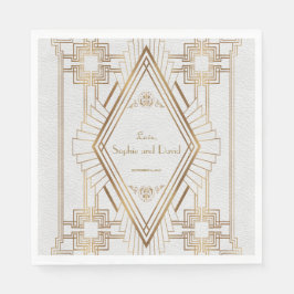 Glam Gold und White Great Gatsby Wedding Serviette