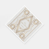 Glam Gold und White Great Gatsby Wedding Serviette (Ecke)