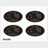 Glam Gold Vegas Before Vows Casino Ovaler Aufkleber (Blatt)