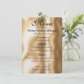 Glam Gold Wedding Menu Menükarte (Stehend Vorderseite)