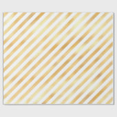Glam Gold White Diagonal Strip Geschenkpapier (Flach)