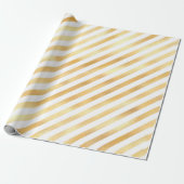 Glam Gold White Diagonal Strip Geschenkpapier (Ungerollt)